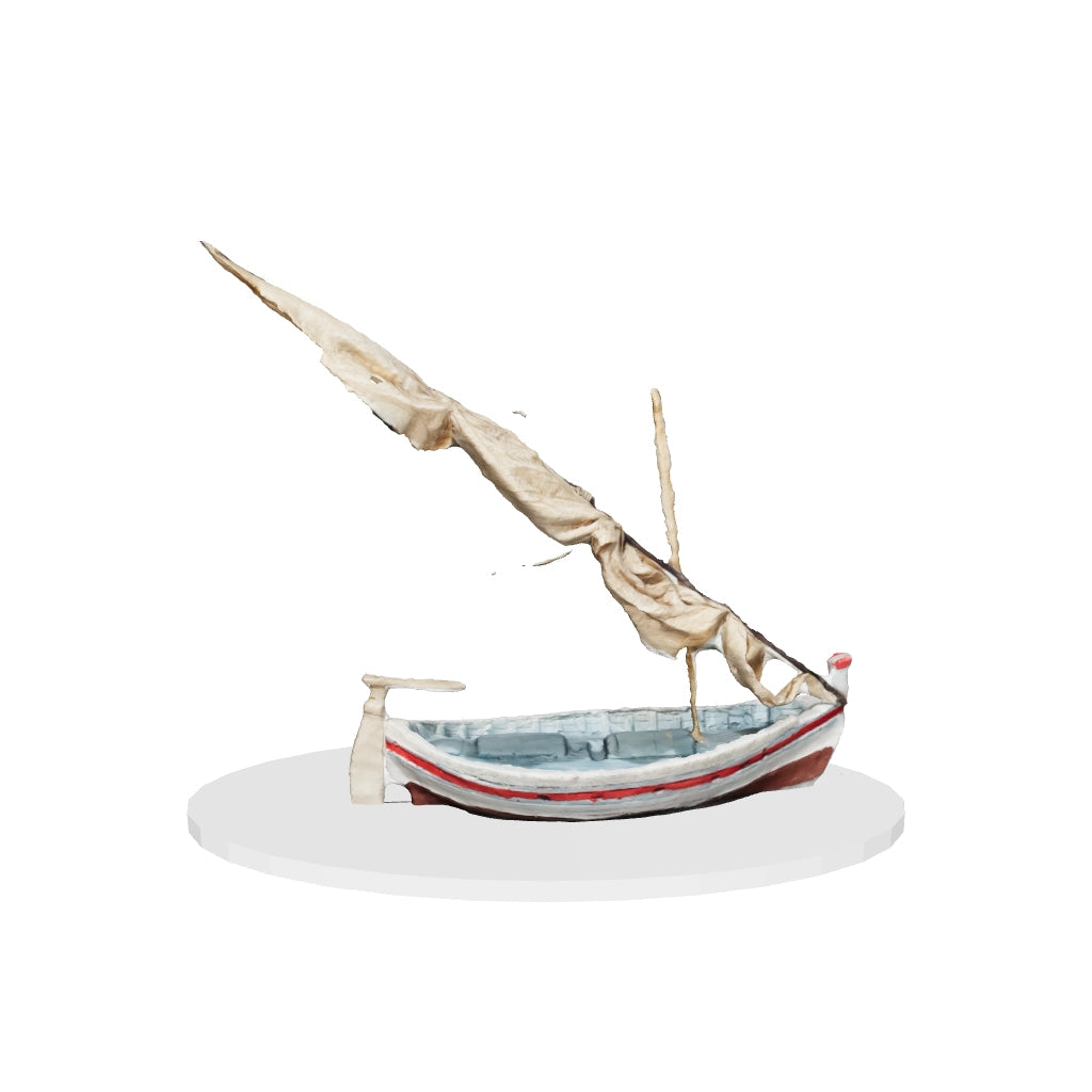 Bateau pointu avec voile